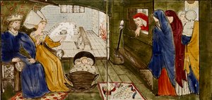 Seksten fliser danner otte illustrationer af 