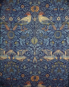 Fugle. Dekorativt stof, 1878. af William Morris