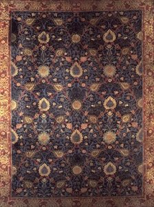 Design til et tæppe (tekstil) af William Morris