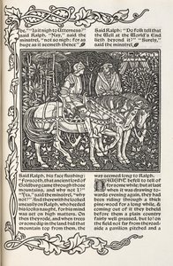 Illustration til historien "Brønden ved verdens ende". Illustration og design af William Morris. af William Morris