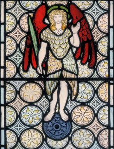 Seraf eller engel, designet 1865 (farvet glas) af William Morris