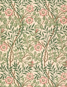 "Sweet Briar"-design til tapet, trykt af John Henry Dearle (1860-1932) 1917 af William Morris