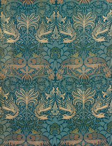 William Morris Peacock and Dragon tekstildesign, ca. 1880 (træbloktryk) af William Morris
