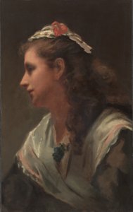Hans første model - Miss Russell, ca. 1873 (olie på lærred) af William Morris Hunt