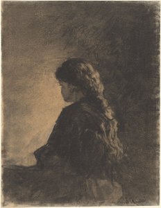 Siddende pige af William Morris Hunt
