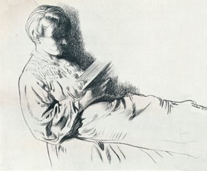 Tegning i sangvinsk, c20. århundrede 1932
