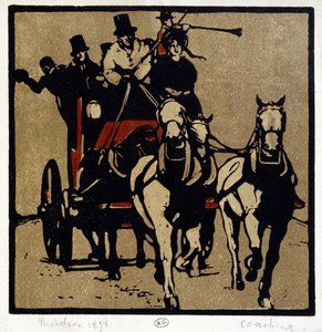 En vogn eller en flid: "" Coaching"" - af William Nicholson (1872-1949) af William Nicholson
