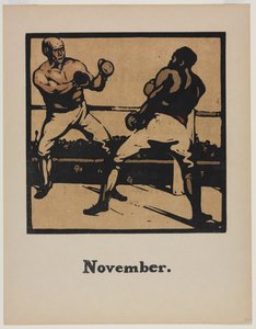 En almanak med tolv sportsgrene: Boksning af William Nicholson