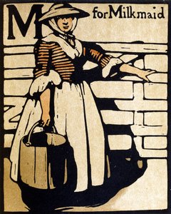 M for Milkmaid, illustration fra 