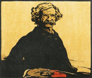 Portræt af Mark Twain (tegning) af William Nicholson