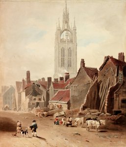 Nedrivningen af huse på stedet Collingwood Street, Newcastle upon Tyne (kropsfarve) af William Nicholson