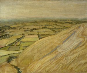 Den hvide hest (olie på panel) af William Nicholson