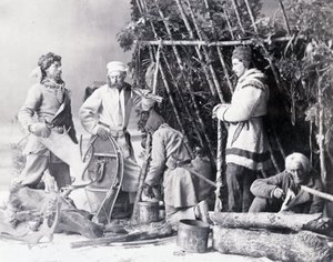 Life of the Trapper i Canada, foto af Nottman, omkring 1890. af William Notman