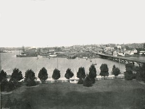 Udsigt fra regeringsbygningerne, Victoria, Canada, 1895.