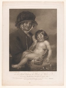 Martha Gunn bærer en blot venlig Martha Gunn the Brighton Bather (titel på objekt) af William Nutter
