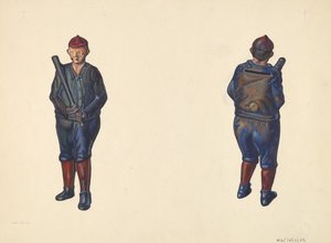 Baseballspiller møntbank, ca. 1938.
