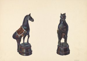 Hest på Tøndebanke, ca. 1938.