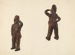 Indian Chief Coin Bank, ca. 1938. af William O. Fletcher