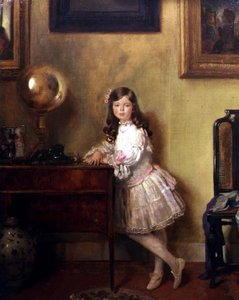 Frøken Anne Harmsworth i et interiør af William Orpen