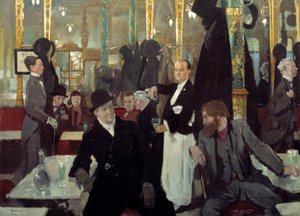 The royal cafe in London. Detail. Painting by Sir William Orpendani af William Orpen