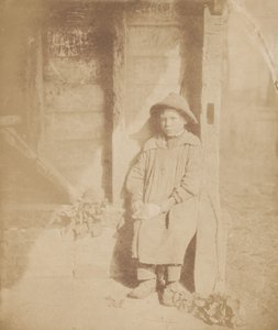 Dreng skræller majroe, ca. 1854 (foto) af William P Sherlock