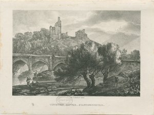 Tutbury Castle - South View: zinkograf og [begyndelsen af det 19. århundrede] af RC