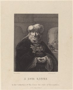 En jødisk rabbiner af William P. Sherlock after Rembrandt van Rijn