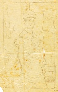 Dame i aftenkjole med figur af Venus fra Milo af William Page