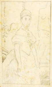 Dame i aftenkjole med figur af Venus fra Milo af William Page