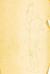 Moses, Aron og Hur på Horeb-bjerget (studie - figur til højre) af William Page