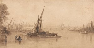 Waterloo Bridge fra Garden of M. A. Taylor, Esq. af William Parrott