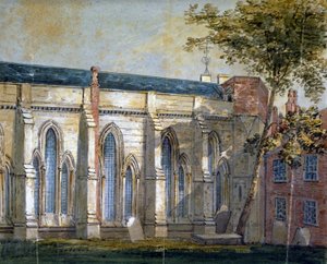 Udsigt over Temple Church, London, c1810. af William Pearson