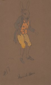 Marts Hare-kostumedesign fra Alice-in-Wonderland, 1915.