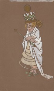 White Queen (kostumedesign til Alice i Eventyrland) 1915 af William Penhallow Henderson