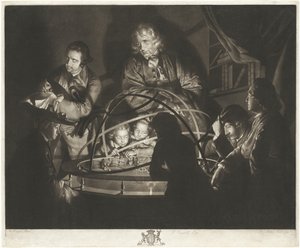 En filosof holder foredrag om orreriet af William Pether after Joseph Wright