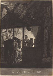 Hovslagerforretningen af William Pether after Joseph Wright of Derby