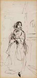 Hurrying Girl (pen og blæk) af William Powell Frith