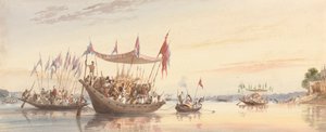 Isherah - Vandoptog af billedet af Doorga før hendes nedsænkning ved solnedgang