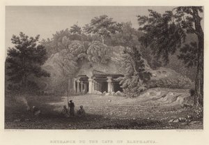 Indgang til Cave of Elephanta (gravering)