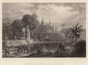 Udsigt over Sassoor, i Deccan (gravering)