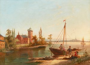 Zandoorp (olie på lærred) af William R. Dommersen
