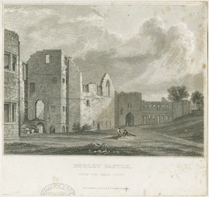 Dudley Castle - The Keep: steel engraving, nd [c1831] dani af William Radclyffe