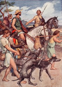 Pelopidas på vej til Theben, illustration fra 