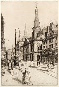 The Old Town House, Dundee, ca. 1930 (radering) af William Renison