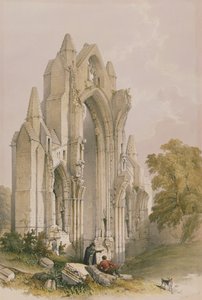 Guisborough Priory, Interior of the East End, fra The Monastic Ruins of Yorkshire, indgraveret af George Hawkins (1819-52), 1842