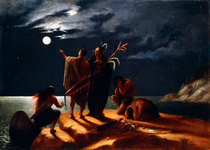 Indianere, der oplever en måneformørkelse, ca. 1848-50