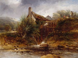 Old Water Mill, North Wales, 1830-1860. af William Roberts