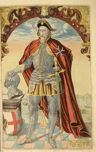Sir Thomas Docwra, fra nHonor Military, og Civill, William Segar, pub. Robert Barker, London, 1602 (håndfarvet gravering)
