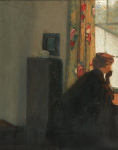Ved vinduet (olie på lærred)