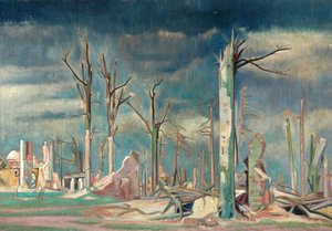 Avenue at Bourlon, Western Front (olie på lærred) af William Rothenstein